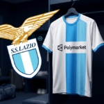 Maglia S.S. Lazio con logo Polymarket partnership crypto 2026