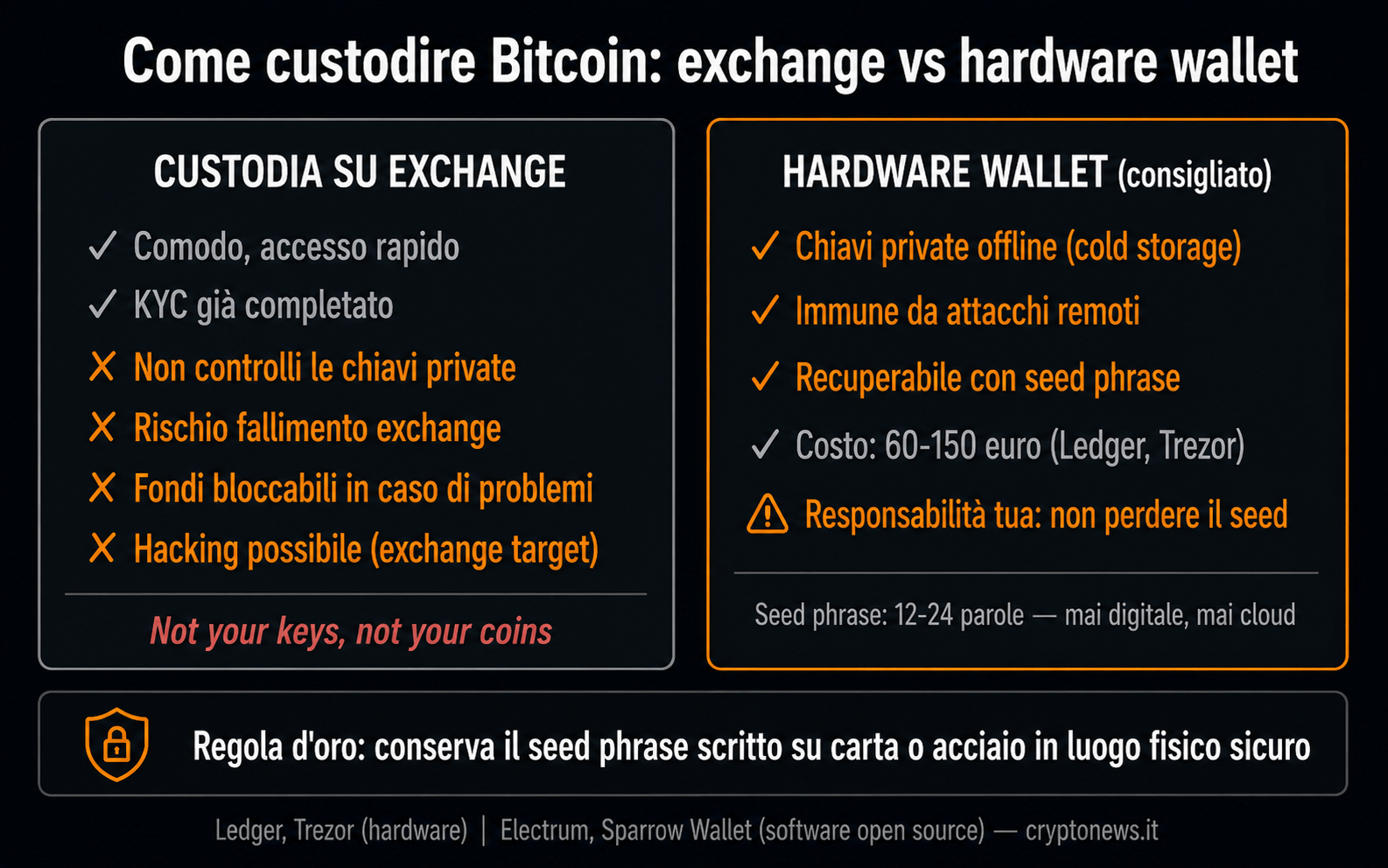 Bitcoin come comprare hardware wallet Ledger Trezor custodia - Cryptonews.it