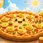 Bitcoin Pizza Day 2026 illustrazione Laszlo Hanyecz 10000 BTC due pizze