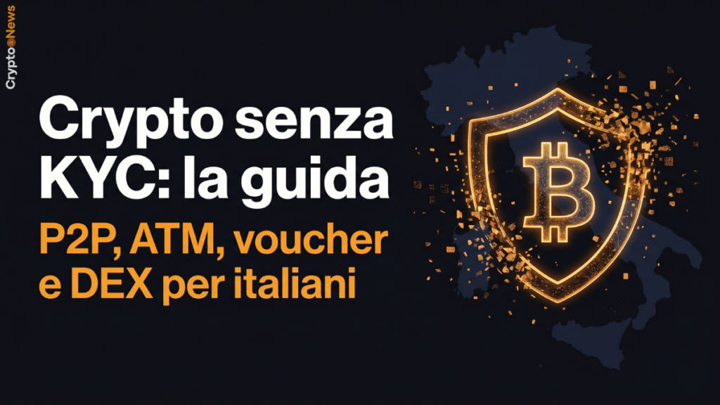 Come comprare crypto senza KYC in Italia nel 2026: Bisq, RoboSats, ATM Bitcoin e voucher Azteco Guida Cryptonews.it