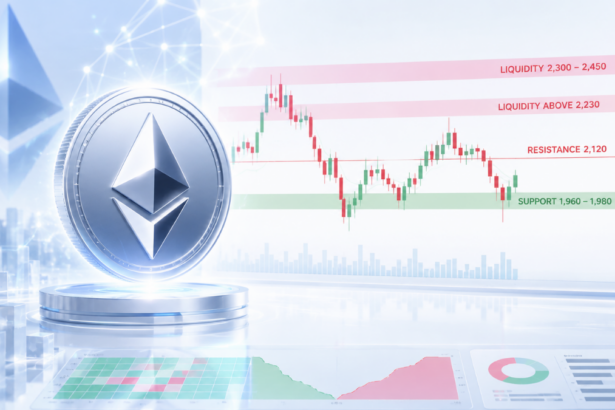 Ethereum supporto 1.960 resistenza 2.120 in analisi tecnica