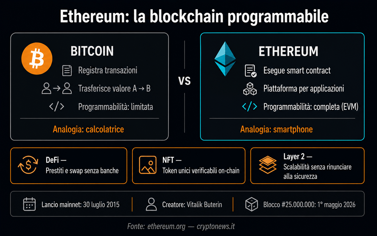 Ethereum ETH cos'è smart contract blockchain programmabile Vitalik Buterin - Cryptonews.it