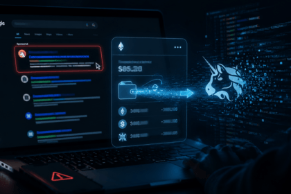 Google Ads phishing Uniswap wallet crypto svuotati truffa 2026