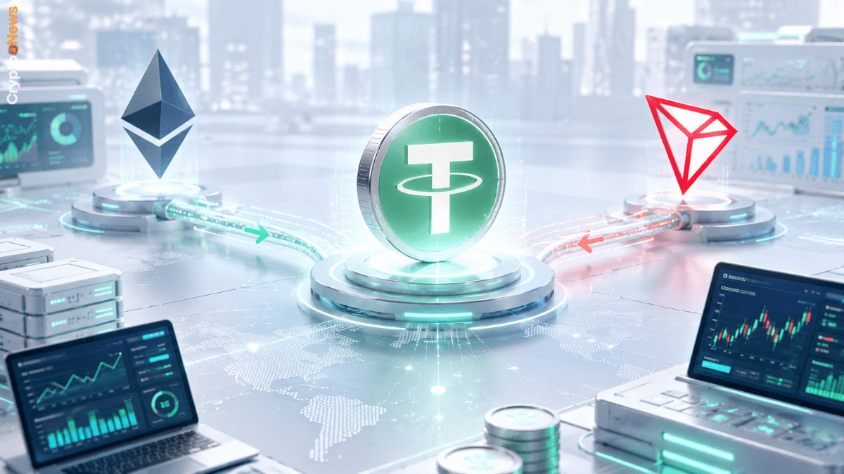 Tether USDT trasferimenti in aumento con volatilità Bitcoin su Ethereum e Tron