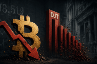 Trump Media DJT perdita 405 milioni Q1 2026 Bitcoin treasury svalutazione CRO Truth Social