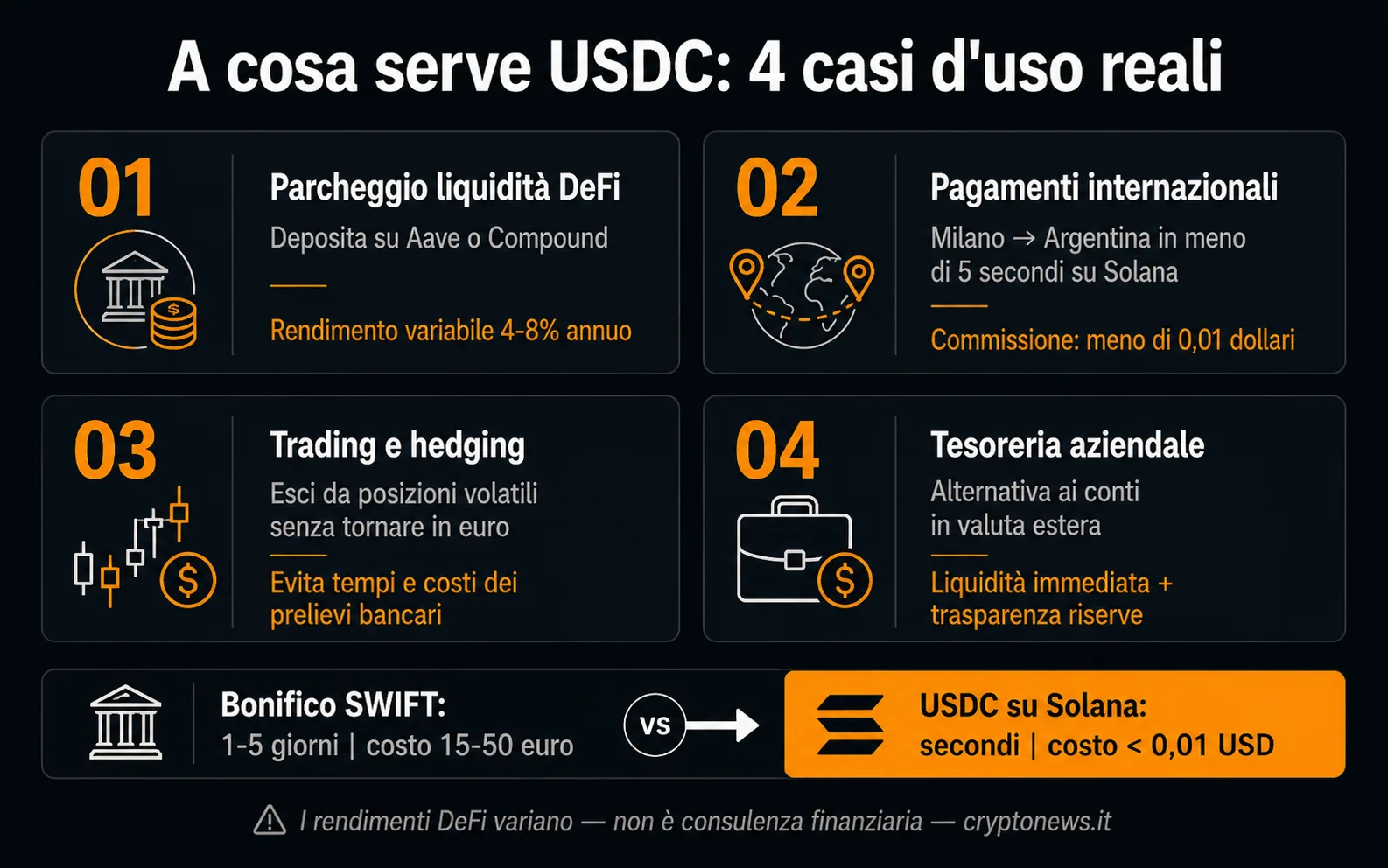 USDC USDC casi uso pagamenti DeFi guida - Cryptonews.it