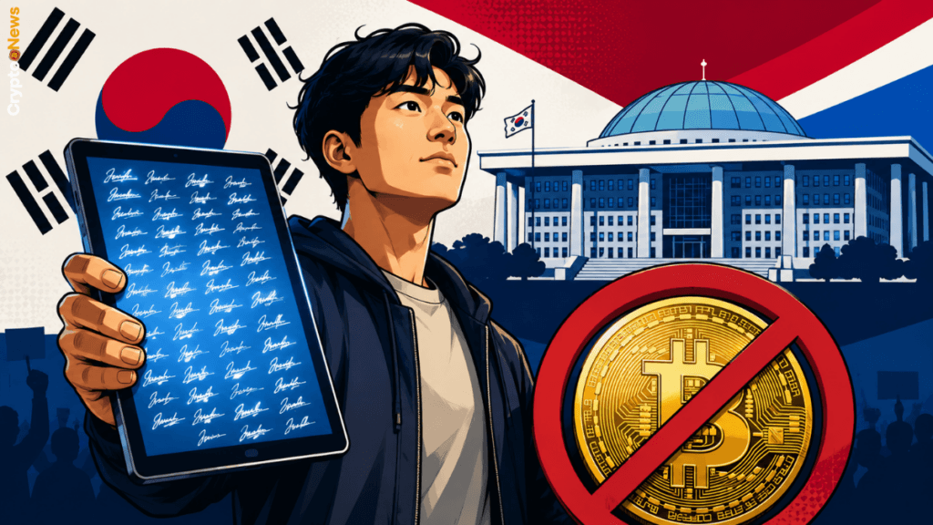 Corea del Sud petizione abolire tassa crypto 58571 firme Assemblea Nazionale 2027