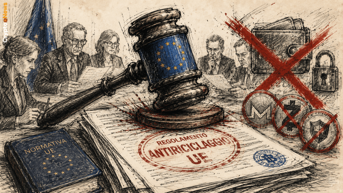 Unione Europea: Stop a crypto privacy e conti anonimi dal 2027 Regolamento AML UE 2024/1624 privacy coin ban KYC crypto 1000 euro 2027