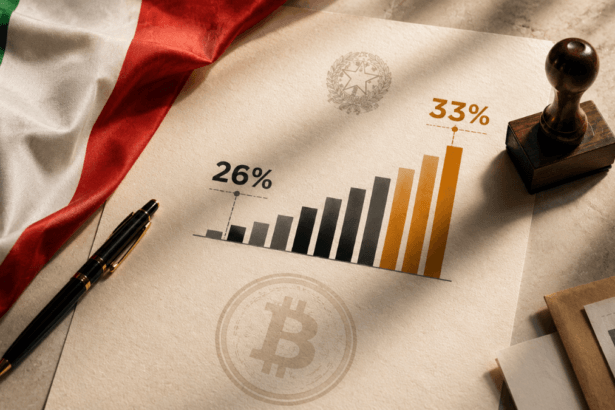 tassa crypto 33% plusvalenze criptovalute Italia 2026 aliquota legge bilancio