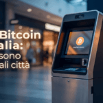 Mappa degli ATM Bitcoin in Italia con concentrazione principale a Milano, Bologna, Torino e Roma