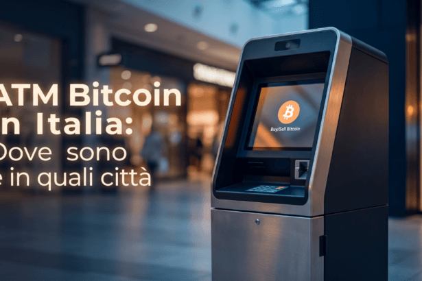 Mappa degli ATM Bitcoin in Italia con concentrazione principale a Milano, Bologna, Torino e Roma