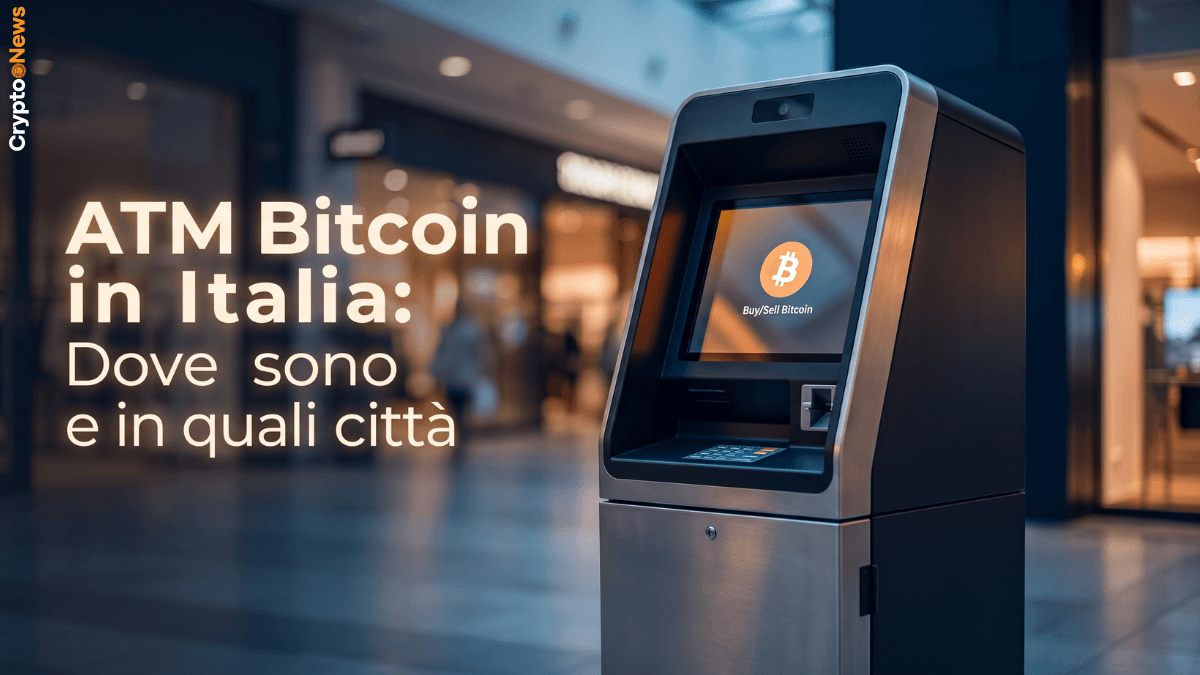 Mappa degli ATM Bitcoin in Italia con concentrazione principale a Milano, Bologna, Torino e Roma