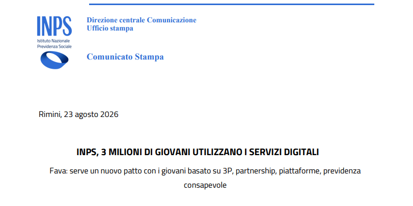 INPS, 3 milioni di giovani usano i servizi digitali INPS, 3 milioni di giovani usano i servizi digitali