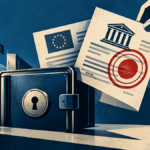 Documenti normativi FinCEN ritirati raffigurati in stile illustrativo con un wallet digitale stilizzato sullo sfondo